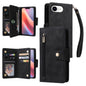 Rivet Buckle 9 Cards Three Fold Leather Phone Case, For iPhone 18 / 17, For iPhone 18 Pro / 17 Pro, For iPhone 18 Pro Max / 17 Pro Max, For iPhone 17e / 16e