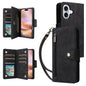 Rivet Buckle 9 Cards Three Fold Leather Phone Case, For iPhone 18 / 17, For iPhone 18 Pro / 17 Pro, For iPhone 18 Pro Max / 17 Pro Max, For iPhone 17e / 16e