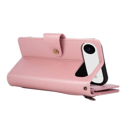 Rivet Buckle 9 Cards Three Fold Leather Phone Case, For iPhone Air, For iPhone 16 Pro Max, For iPhone 16 Pro, For iPhone 16 Plus