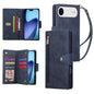 Rivet Buckle 9 Cards Three Fold Leather Phone Case, For iPhone Air, For iPhone 16 Pro Max, For iPhone 16 Pro, For iPhone 16 Plus
