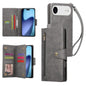 Rivet Buckle 9 Cards Three Fold Leather Phone Case, For iPhone Air, For iPhone 16 Pro Max, For iPhone 16 Pro, For iPhone 16 Plus