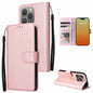 3-Card Slots Multifunctional Leather Phone Case, For iPhone 16, For iPhone 15 Pro Max, For iPhone 15 Pro, For iPhone 15 Plus