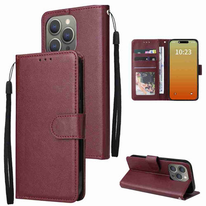 3-Card Slots Multifunctional Leather Phone Case, For iPhone 16, For iPhone 15 Pro Max, For iPhone 15 Pro, For iPhone 15 Plus