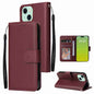 3-Card Slots Multifunctional Leather Phone Case, For iPhone 16, For iPhone 15 Pro Max, For iPhone 15 Pro, For iPhone 15 Plus