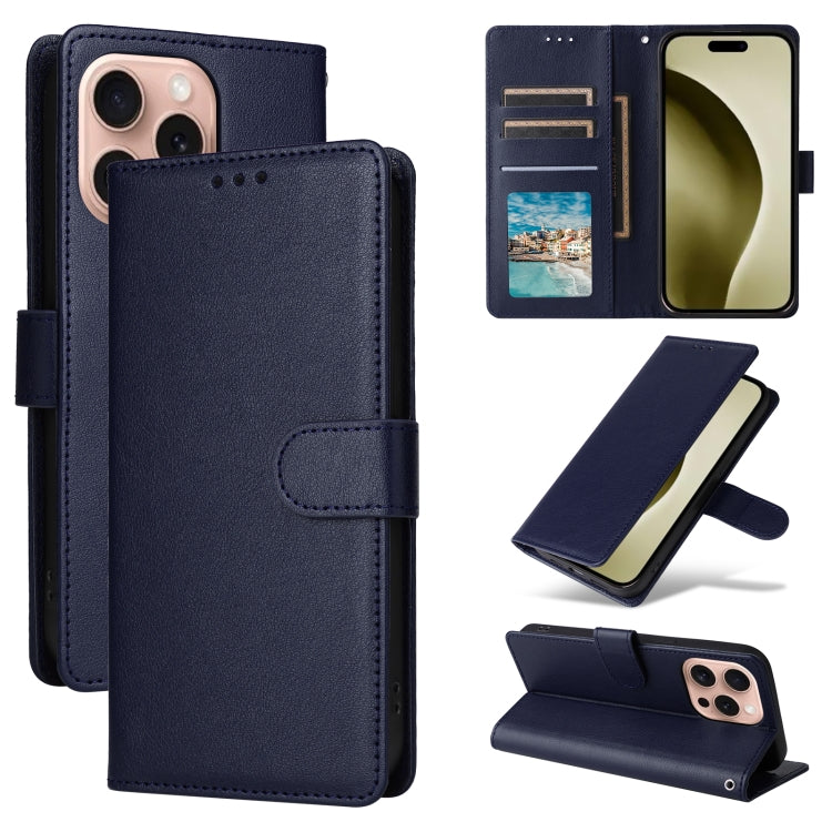3-Card Slots Multifunctional Leather Phone Case, For iPhone Air, For iPhone 16 Pro Max, For iPhone 16 Pro, For iPhone 16 Plus