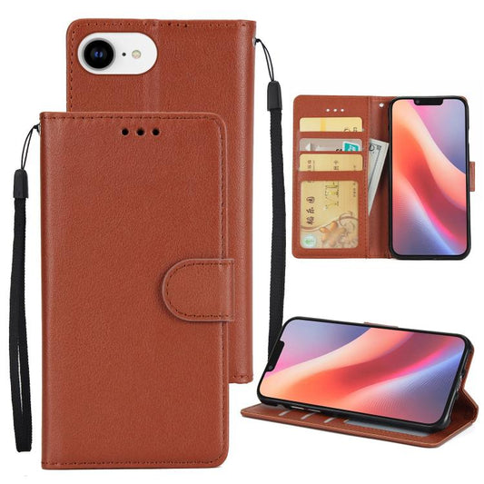 3-Card Slots Multifunctional Leather Phone Case, For iPhone 16e, For iPhone 16 Pro Max, For iPhone 16 Pro, For iPhone 16 Plus