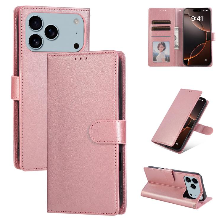 3-Card Slots Multifunctional Leather Phone Case, For iPhone 17e / 16e, For iPhone 17 Pro Max, For iPhone 17 Pro, For iPhone 17