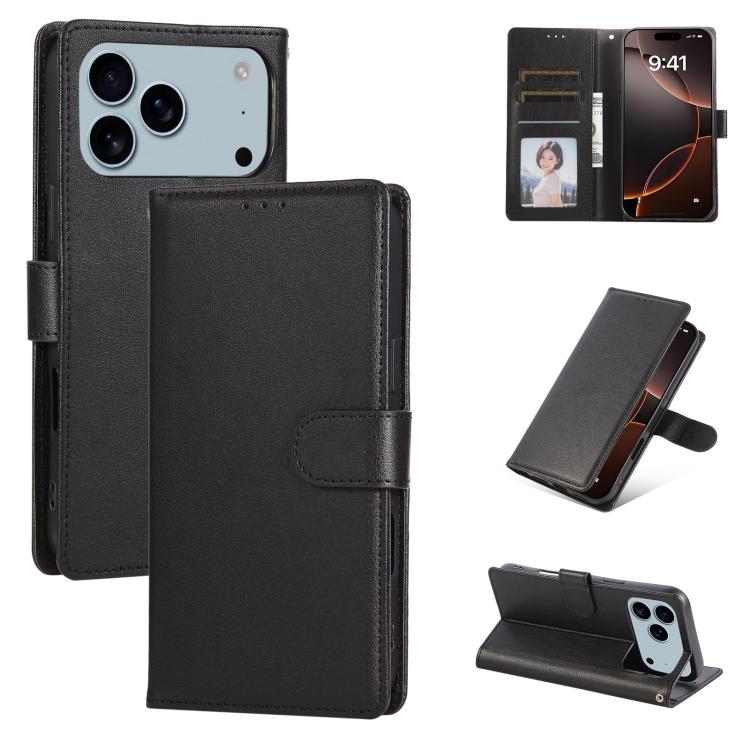 3-Card Slots Multifunctional Leather Phone Case, For iPhone 17e / 16e, For iPhone 17 Pro Max, For iPhone 17 Pro, For iPhone 17