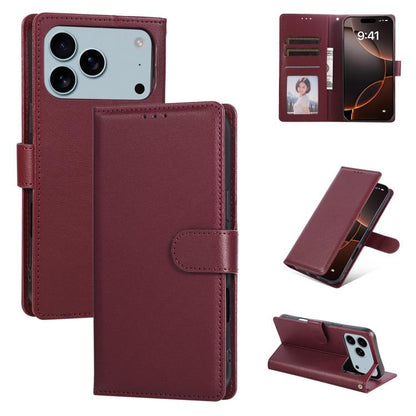 3-Card Slots Multifunctional Leather Phone Case, For iPhone 17e / 16e, For iPhone 17 Pro Max, For iPhone 17 Pro, For iPhone 17