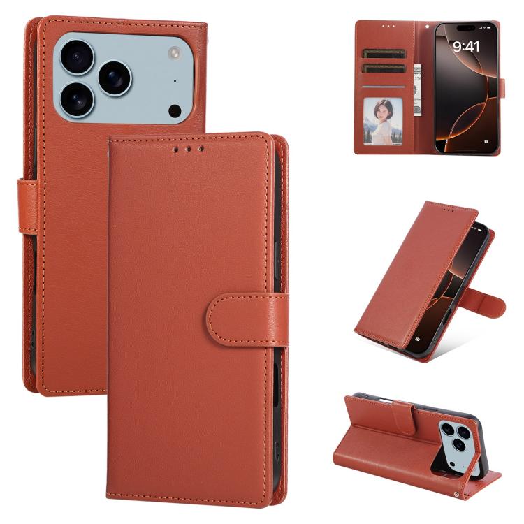 3-Card Slots Multifunctional Leather Phone Case, For iPhone 17e / 16e, For iPhone 17 Pro Max, For iPhone 17 Pro, For iPhone 17