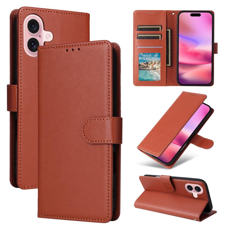 3-Card Slots Multifunctional Leather Phone Case, For iPhone 17e / 16e, For iPhone 17 Pro Max, For iPhone 17 Pro, For iPhone 17