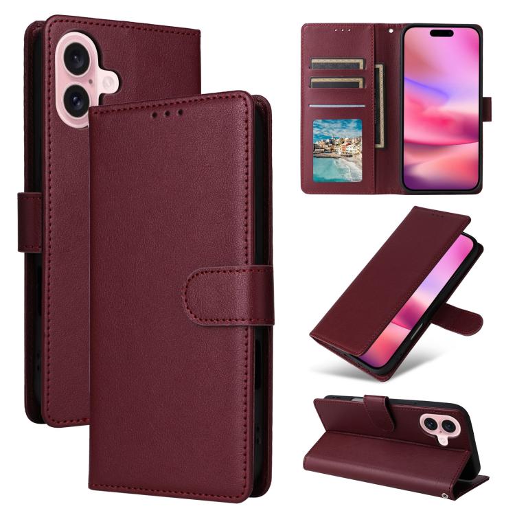 3-Card Slots Multifunctional Leather Phone Case, For iPhone 17e / 16e, For iPhone 17 Pro Max, For iPhone 17 Pro, For iPhone 17