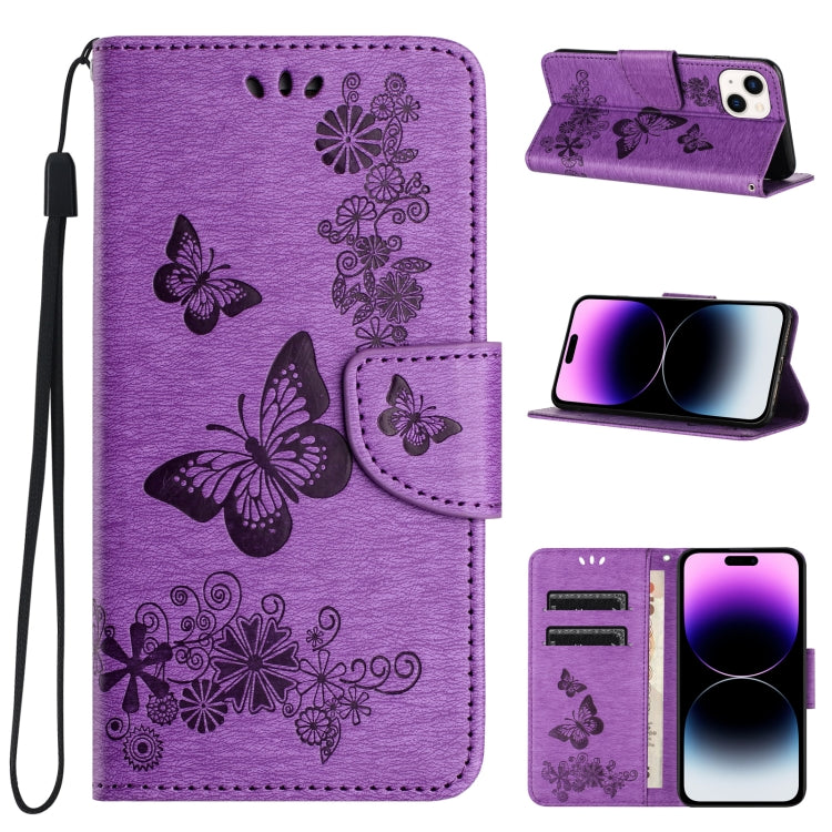 Butterfly Embossed Flip Leather Phone Case