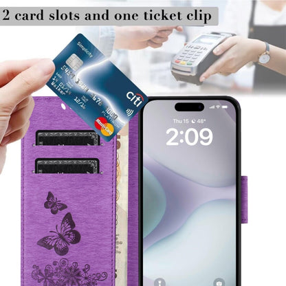 Butterfly Embossed Flip Leather Phone Case