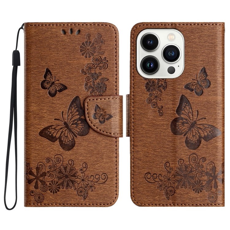 Butterfly Embossed Flip Leather Phone Case, For iPhone 17e / 16e, For iPhone 16 Pro Max, For iPhone 16 Pro
