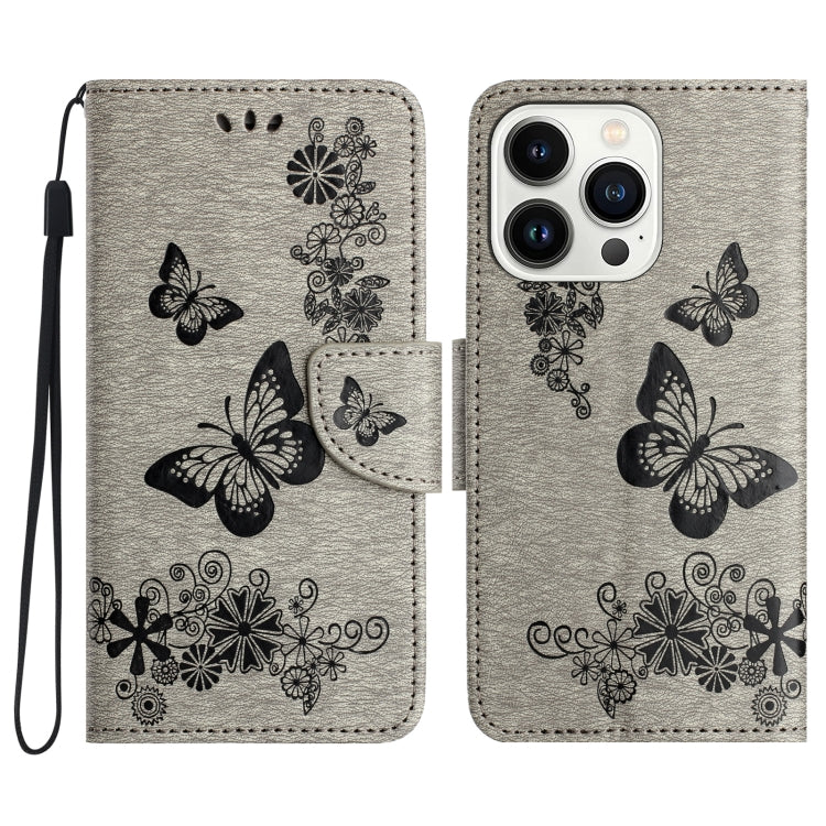 Butterfly Embossed Flip Leather Phone Case, For iPhone 17e / 16e, For iPhone 16 Pro Max, For iPhone 16 Pro