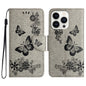 Butterfly Embossed Flip Leather Phone Case, For iPhone 17e / 16e, For iPhone 16 Pro Max, For iPhone 16 Pro