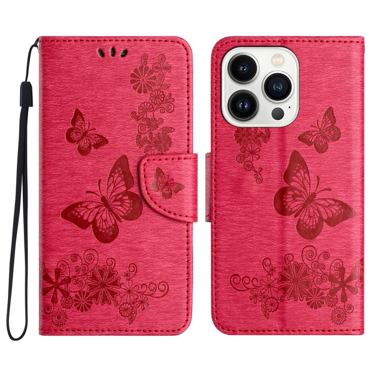 Butterfly Embossed Flip Leather Phone Case, For iPhone 17e / 16e, For iPhone 16 Pro Max, For iPhone 16 Pro