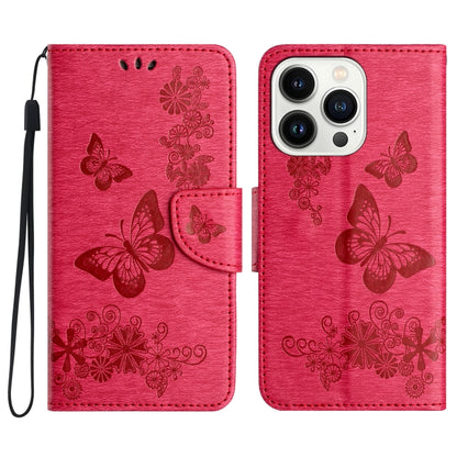 Butterfly Embossed Flip Leather Phone Case, For iPhone 17e / 16e, For iPhone 16 Pro Max, For iPhone 16 Pro
