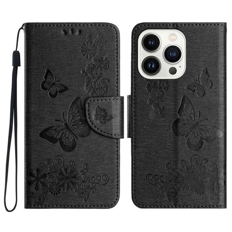 Butterfly Embossed Flip Leather Phone Case, For iPhone 17e / 16e, For iPhone 16 Pro Max, For iPhone 16 Pro