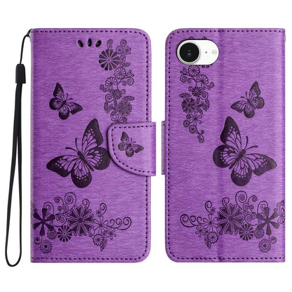 Butterfly Embossed Flip Leather Phone Case, For iPhone 17e / 16e, For iPhone 16 Pro Max, For iPhone 16 Pro