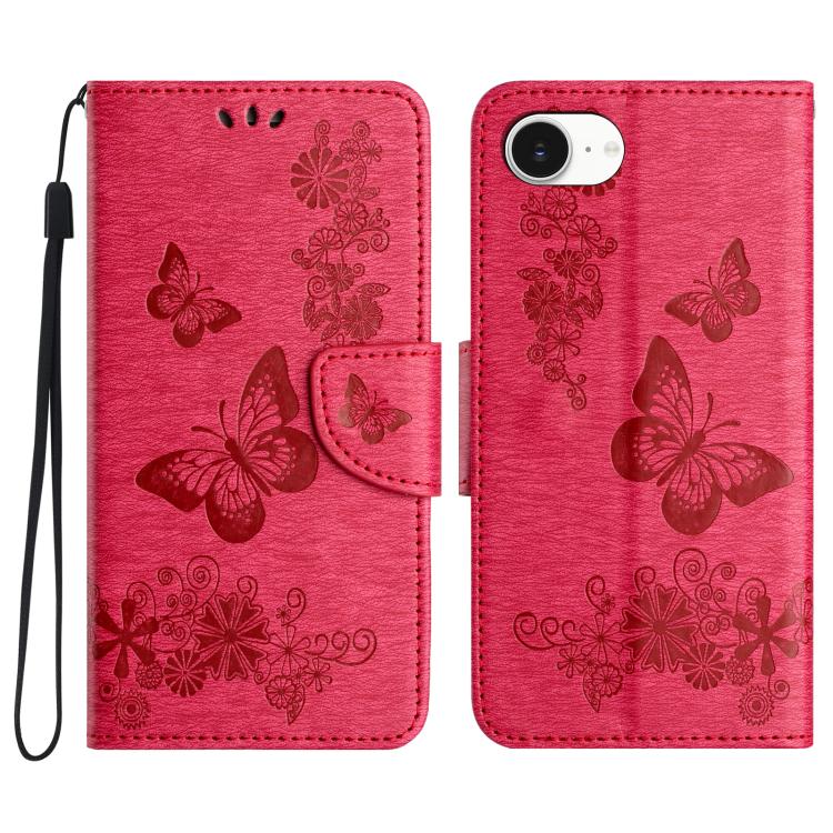 Butterfly Embossed Flip Leather Phone Case, For iPhone 17e / 16e, For iPhone 16 Pro Max, For iPhone 16 Pro