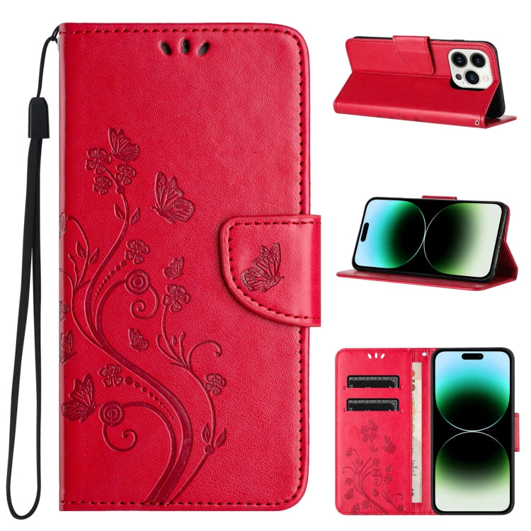 Butterfly Flower Pattern Flip Leather Phone Case