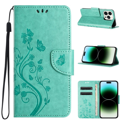 Butterfly Flower Pattern Flip Leather Phone Case