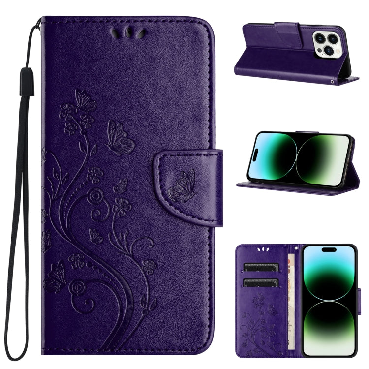 Butterfly Flower Pattern Flip Leather Phone Case