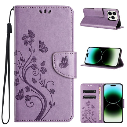 Butterfly Flower Pattern Flip Leather Phone Case