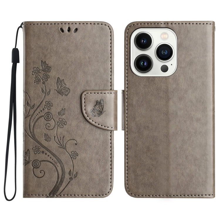 Butterfly Flower Pattern Flip Leather Phone Case, For iPhone 17, For iPhone Air, For iPhone 16 Pro Max