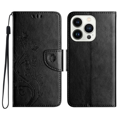 Butterfly Flower Pattern Flip Leather Phone Case, For iPhone 17, For iPhone Air, For iPhone 16 Pro Max