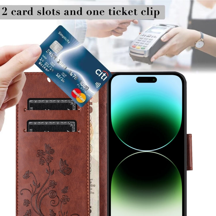 Butterfly Flower Pattern Flip Leather Phone Case