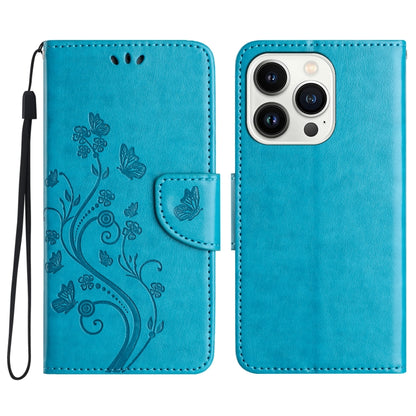 Butterfly Flower Pattern Flip Leather Phone Case