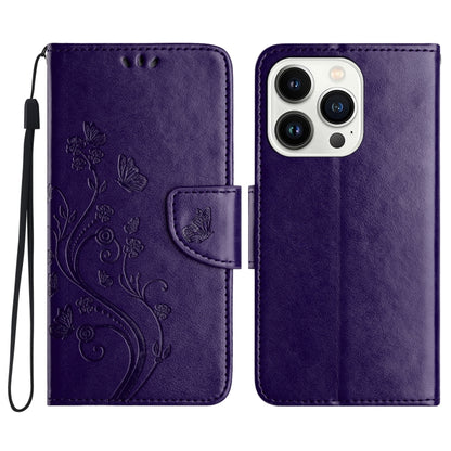 Butterfly Flower Pattern Flip Leather Phone Case