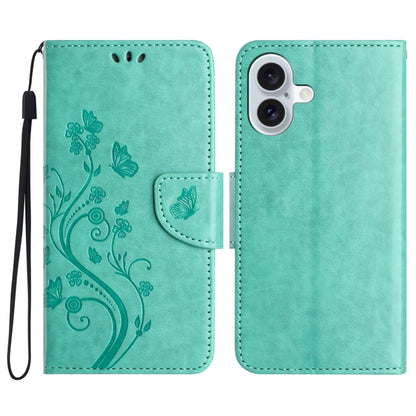 Butterfly Flower Pattern Flip Leather Phone Case