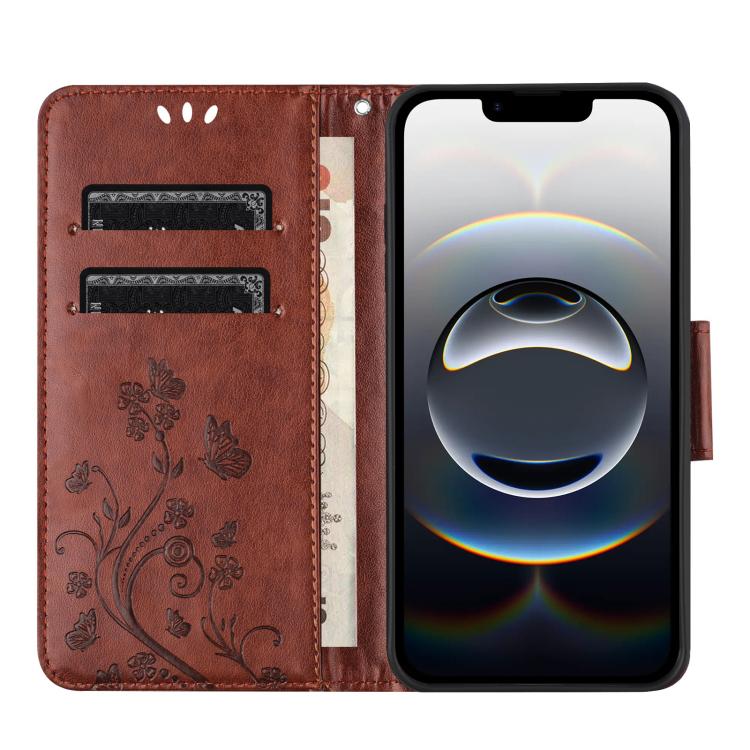 Butterfly Flower Pattern Flip Leather Phone Case, For iPhone 17e / 16e, For iPhone 17 Pro Max, For iPhone 17 Pro