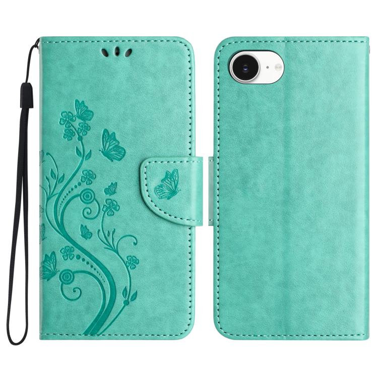 Butterfly Flower Pattern Flip Leather Phone Case, For iPhone 17e / 16e, For iPhone 17 Pro Max, For iPhone 17 Pro