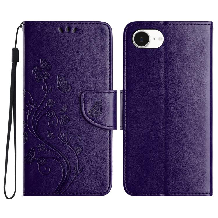 Butterfly Flower Pattern Flip Leather Phone Case, For iPhone 17e / 16e, For iPhone 17 Pro Max, For iPhone 17 Pro