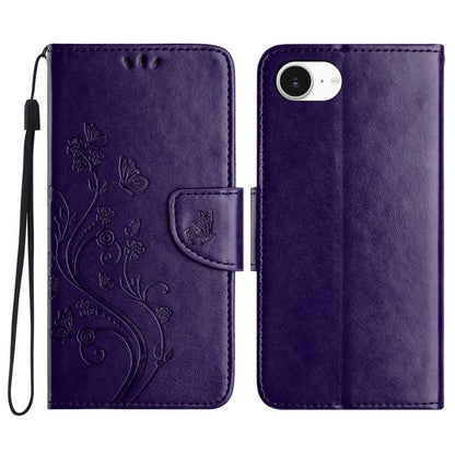 Butterfly Flower Pattern Flip Leather Phone Case, For iPhone 17e / 16e, For iPhone 17 Pro Max, For iPhone 17 Pro