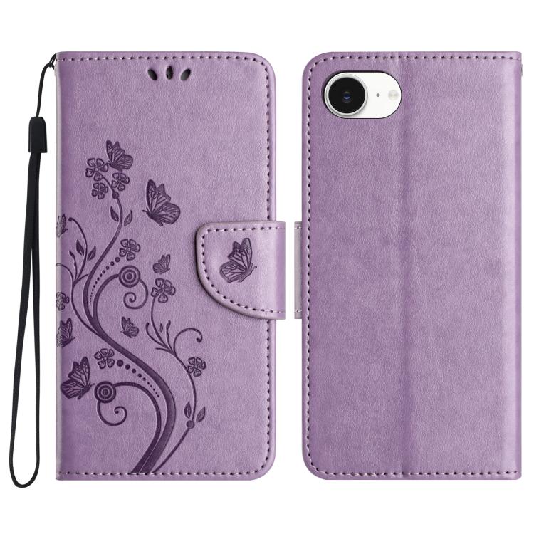 Butterfly Flower Pattern Flip Leather Phone Case, For iPhone 17e / 16e, For iPhone 17 Pro Max, For iPhone 17 Pro