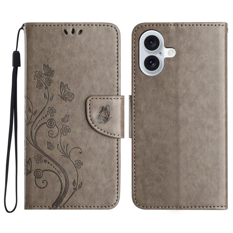 Butterfly Flower Pattern Flip Leather Phone Case, For iPhone 17, For iPhone Air, For iPhone 16 Pro Max