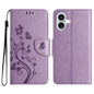 Butterfly Flower Pattern Flip Leather Phone Case, For iPhone 17, For iPhone Air, For iPhone 16 Pro Max