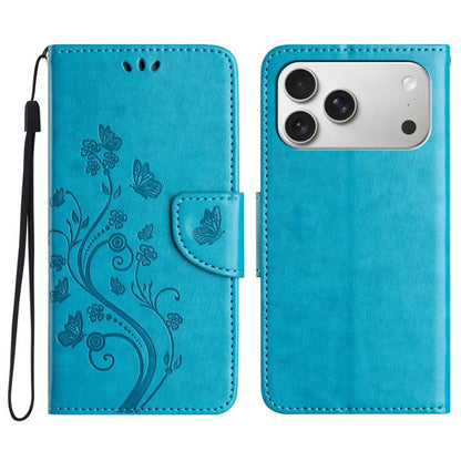 Butterfly Flower Pattern Flip Leather Phone Case, For iPhone 18 Pro / 17 Pro, For iPhone 18 Pro Max / 17 Pro Max, For iPhone 17e / 16e