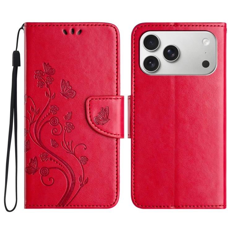 Butterfly Flower Pattern Flip Leather Phone Case, For iPhone 18 Pro / 17 Pro, For iPhone 18 Pro Max / 17 Pro Max, For iPhone 17e / 16e