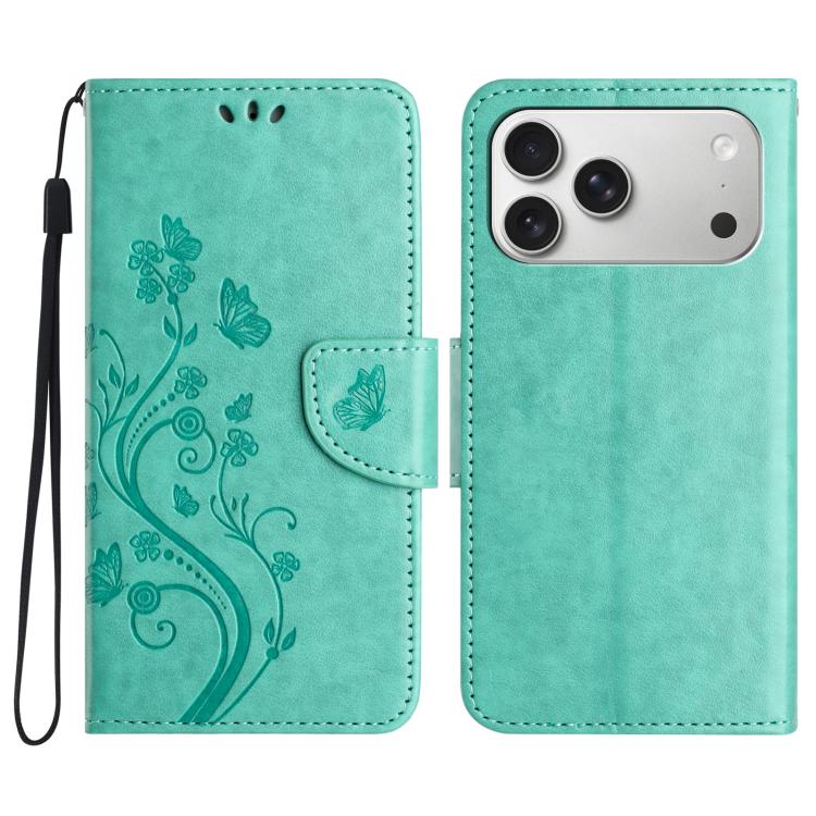 Butterfly Flower Pattern Flip Leather Phone Case, For iPhone 18 Pro / 17 Pro, For iPhone 18 Pro Max / 17 Pro Max, For iPhone 17e / 16e