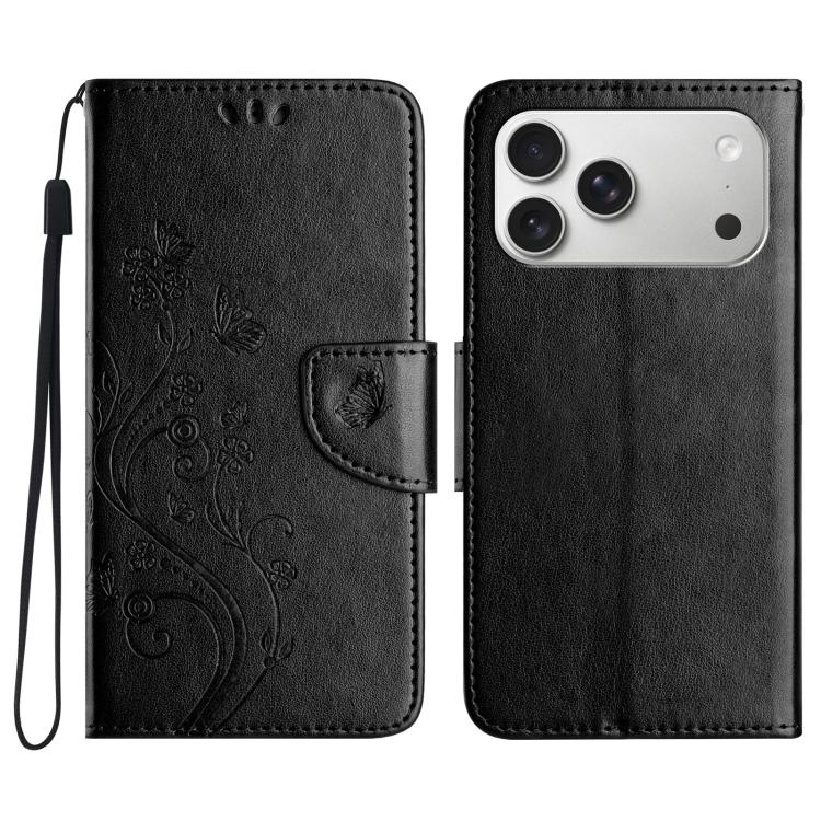 Butterfly Flower Pattern Flip Leather Phone Case, For iPhone 18 Pro / 17 Pro, For iPhone 18 Pro Max / 17 Pro Max, For iPhone 17e / 16e
