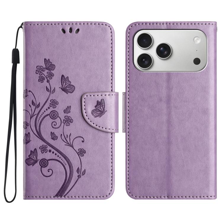 Butterfly Flower Pattern Flip Leather Phone Case, For iPhone 18 Pro / 17 Pro, For iPhone 18 Pro Max / 17 Pro Max, For iPhone 17e / 16e
