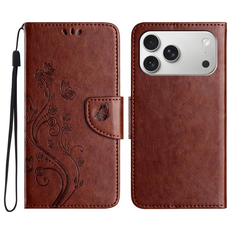 Butterfly Flower Pattern Flip Leather Phone Case, For iPhone 18 Pro / 17 Pro, For iPhone 18 Pro Max / 17 Pro Max, For iPhone 17e / 16e