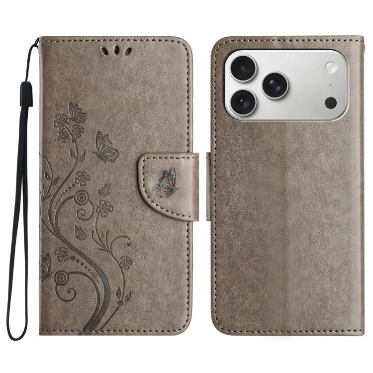 Butterfly Flower Pattern Flip Leather Phone Case, For iPhone 18 Pro / 17 Pro, For iPhone 18 Pro Max / 17 Pro Max, For iPhone 17e / 16e